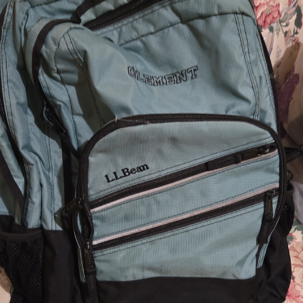 L.L. Bean Blue and Black Backpack with Modern Design